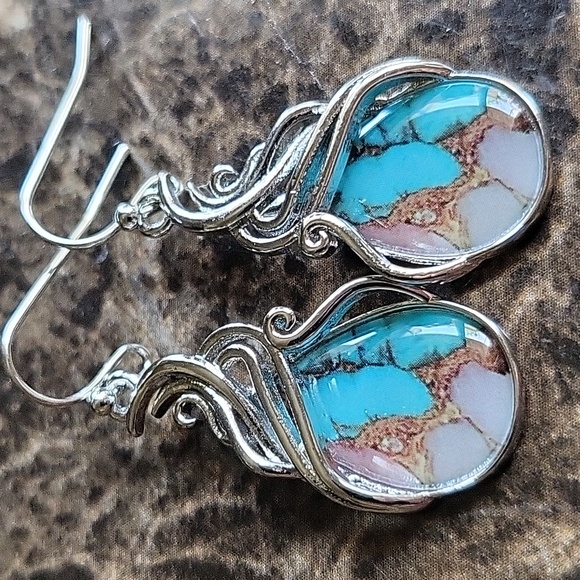 925 St Sl.  hypoallergenic silver Bohamian earrings - Picture 4 of 4